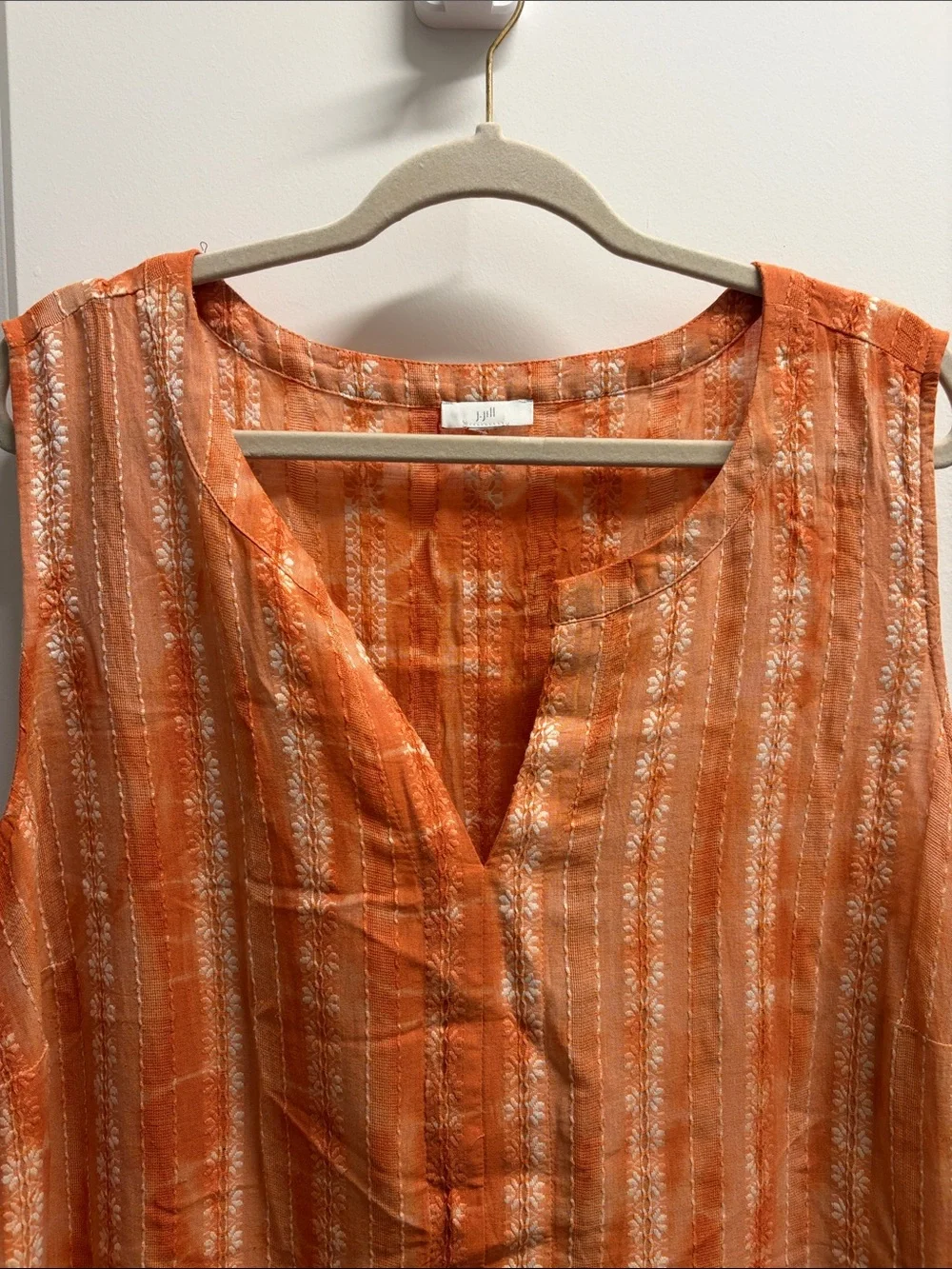 J. Jill Orange Printed Sleeveless Maxi Dress - Picture 4 of 6